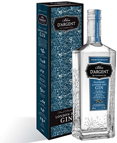 Bleu d'Argent - London Dry Gin - Coffret avec bouteille et étui cadeau (1 x 0.70 L)