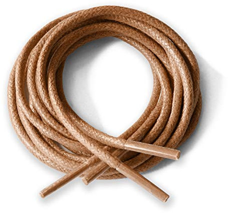 Round Waxed Cotton Thin Shoelaces 2.5mm Wide 75cm 100cm 125cm Long Dress Wax Cord Laces Brogues Shoes Boot (75cm, Brown)…