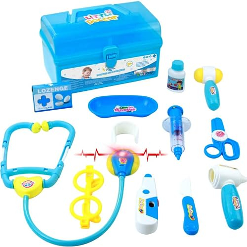Valigetta Dottore Bambini Giochi Bambina Bambini 3 4 5 Anni Kit Dottoressa Bambina con Stetoscopio Giocattolo Infermiere Accessori,Kits Dottore Bambino Kit Medico Regalo Bambine 2 3 4 5 6 Anni
