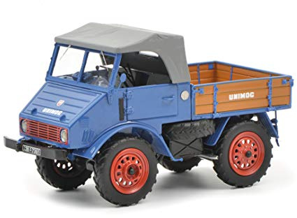Schuco 450900300 - MB Unimog 401, blau 1:32, Modellauto, Modellfahrzeug