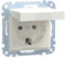 Schneider Electric Merten Schuko-Steckdose mit Klappdeckel, System M, Steckklemmen, polarweiss glänzend, Artikelnummer MEG2311-0319