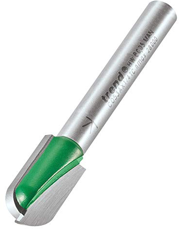 Trend CraftPro Cavetto Router Cutter Bit, 1/4 Inch Shank, 5mm Radius and 18mm Cut Diameter, Tungsten Carbide Tipped, C053AX1/4TC