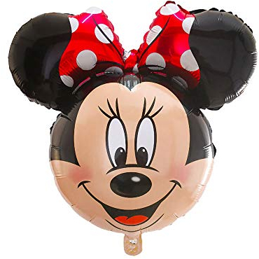 34 Minnie Mouse Shaped Foil Balloon With Red Bow