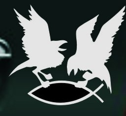 Raben greifen Fisch / Hugin und Munin Autoaufkleber | Aufkleber für Auto, Farbe Grau / Silber