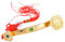Feng Shui Goldenes Ruyi/Ru Yi Power Zepter + kostenloses rotes Schnurarmband J1035, 40,6 x 3,6 x 3 cm (L x B x H), Holz, 16x1.4x1.2 inch (LxWxH), Holz
