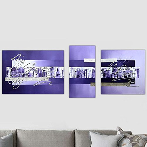 Triptyque sur new york tableaux peinture (ville,paris,new-york,san francisco,triptyque,triptique,multipanneau,abstrait)