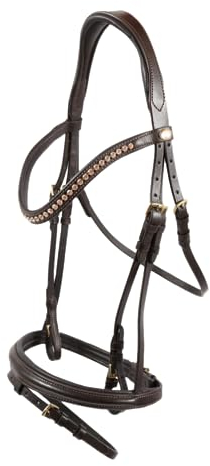 Hans Melzer Horse Equipment Trense Mechtersen, braun/messing, Warmblut