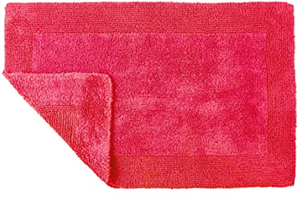 Allure Heavyweight Reversible Bath Mat, 100% Cotton, Super soft, Washable, Large Size 53cm x 85cm (Hot Pink)