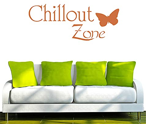 INDIGOS UG WANDTATTOO w044 Chillout Zone Chilln Chillen Entspannung 120x49, braun - Dekoration Fensterfolie - Wandaufkleber - Kinderzimmer Wohnzimmer Schlafzimmer Küche Badezimmer Büro Hotel