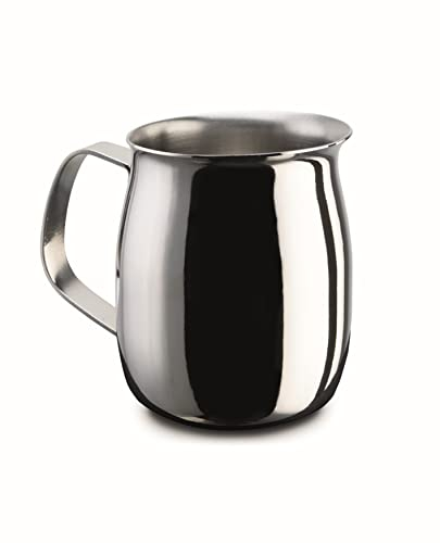 PEZZETTI, Lattiera in Acciaio Inox, Bricco Latte in Acciaio, Senza Coperchio, 9 Tazze