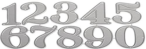 Rayher Hobby 59235000 Stanzschablonen-Set, Big Numbers, 10 Stük, 1,5-2,8 cm, Grau