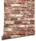 Blooming Wall: Rouleau de papier peint mural 3D imitation brique toscane rustique pour murs - 70 cm = 50 m² - Rouge