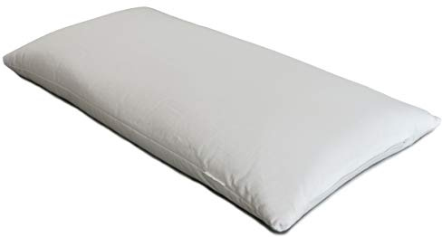 GIRAFFENLAND Bio-Dinkelspelzkissen 40x80cm, Köper-Baumwolle weiß, Schlafkissen mit Bio-Dinkelspelz, direkt befüllt