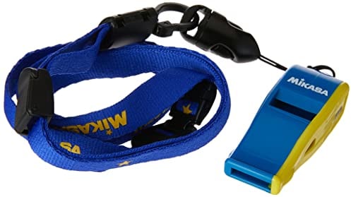 Mikasa Professional Pfeife mit Trageband, Unisex - Erwachsene, BEATMASTER-BLY, blau/gelb, Small