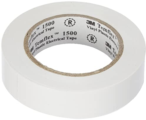 3M Temflex 1500 Vinyl Elektro-Isolierband, 15 mm x 10 m, 0,15 mm, Weiß