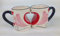 Becher 2 er Set Tasse mit Henkel Kaffetasse lustige Motive I Love You Herz Liebe
