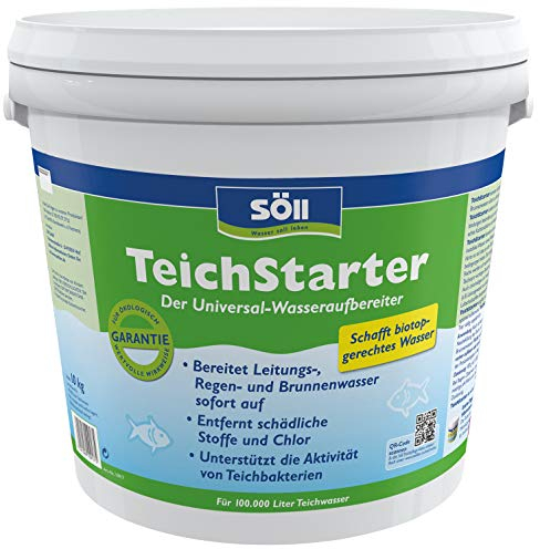 Söll 80499 TeichStarter Universal-Wasseraufbereiter für den Gartenteich 10 kg - wasserstabilisierendes Teichpflegemittel zur Teichwasseraufbereitung im Fischteich Koiteich Schwimmteich