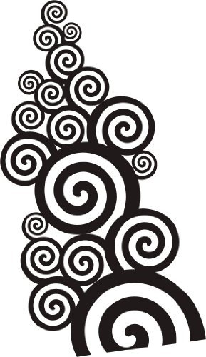 Indigos UG - Wandtattoo Wohnzimmer - Wandaufkleber Tribal Kreise 40x 20 cm schwarz w368 - Aufkleber Kinderzimmer Schlafzimmer Küche Badezimmer Büro Dekoration