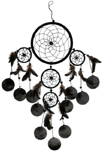 Traumfänger Dreamcatcher 16/45 cm schwarz Capisscheiben TF20