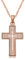 Crystalline Azuria Femme Collier avec Pendentif Croix 18ct Plaqué Or Rosé avec Cristaux Blancs en Zircone
