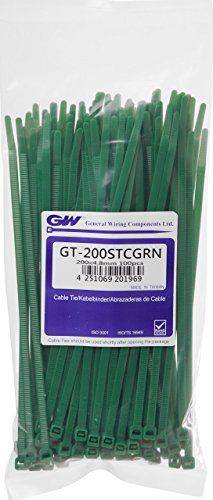 GW Kabelbinder-Technik Kabelbinder 200 x 4,8 mm, 100 Stück, grün, GT-200STCGRN