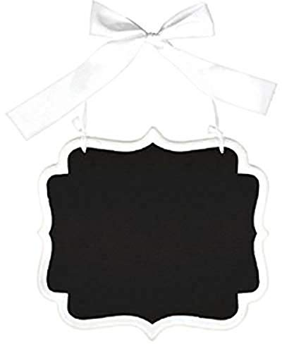 amscan 241437 Kreidetafel-Schild, 25 cm x 23 cm x 0,7 cm, Weiß, 1 Stück