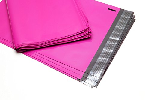 100 Folienmailer® Versandbeutel Neon-Pink 450 x 600 mm + Klappe: Farbige Plastik Versandtaschen, selbstklebend und blickdicht, Versandtüten aus LDPE