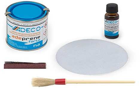 wellenshop Schlauchboot Reparaturset Adeco Neopren Grau Flickzeug Bootsreparatur
