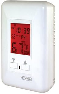 KING ESP120-R MAX22 7-Day Programmable Electronic Line Voltage Thermostat, 3-Wire, 120V, 22A, 120-Volt