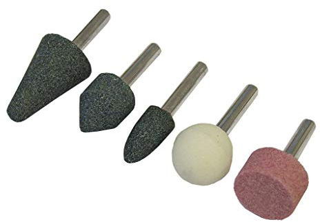 Faithfull FAIGWSET5 Mini Grinding and Sharpening Stone Set - 5 Piece. 6mm Shank