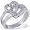 Goldmaid Damen-Ring zwei Herzen 925 Sterlingsilber 10 Zirkonia