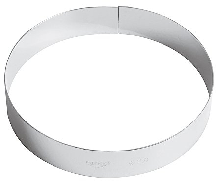 PADERNO 47530-18 Anneaux à Gâteaux, Cercles à Entremets, Idéal pour Pâtisseries et Desserts, Acier Inoxydable, Diamètre 18 cm