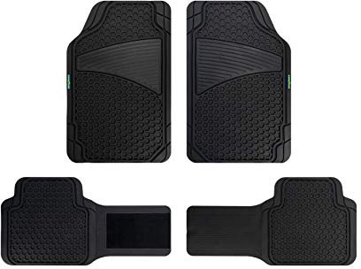 Goodyear GOD9016 1 Set di Tappetini Abitacolo in Gomma Universali, 4 Pezzi Ritagliabili, Nero (Favo)