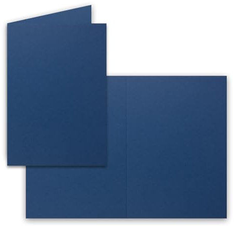 50 Faltkarten B6 - Nacht-Blau - Premium QUALITÄT - 11,5 x 17 cm - sehr formstabil - für Drucker geeignet! - Qualitätsmarke: NEUSER FarbenFroh!!