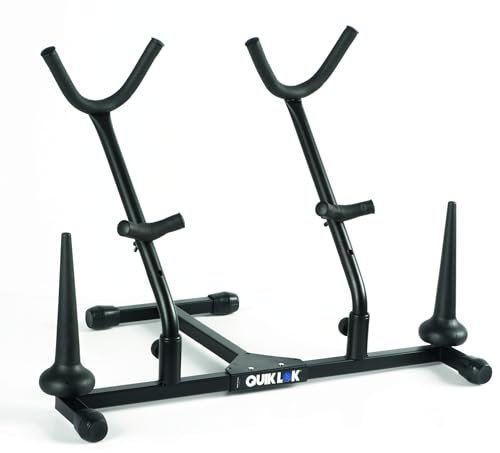 QUIK LOK - SSA-T+FC/4 SUPPORTO MULTIPLO Supporto Multiplo per 2 Sax Alto/Tenore e 2 Flauti, Clarinetti o Sax Soprano, Altezza 40 cm, Peso 2 kg, Colore Nero