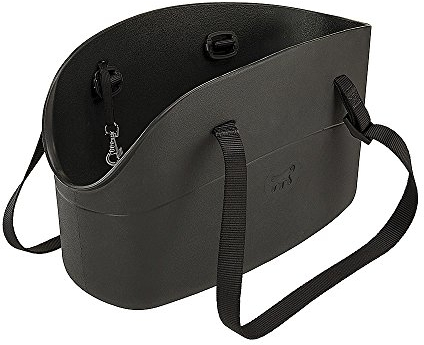 Ferplast Hundetragetasche für kleine Hunde und Katzen with-ME SMALL, Transporttasche für Haustiere, Hundetasche, verstellbare Trageriemen, Sicherheitsgurt inklusive, 14 x 35 x H 22 cm Schwarz