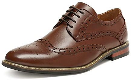 Bruno Marc Herren Anzugschuhe Klassischer atmungsaktiver Business Lederschuhe Schnürhalbschuhe Derby Oxfords Hochzeit Schuhe,Size 43,Dunkel/Braun,Prince-3