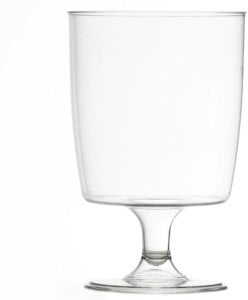100 Plastic Wine Glasses 230ml - Suitable for Mulled Wine