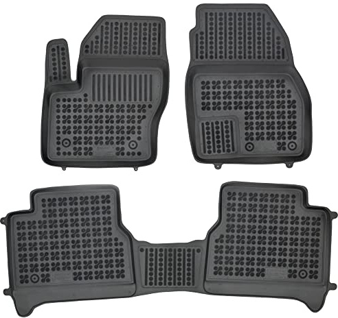 REZAW - PLAST Antirutschmatten Auto fußmatten passt für Ford Tourneo Connect II 2013-2022 Kompletter Schutz für Ihr Auto bei Allen Wetterbedingungen mit perfekt passenden Anti rutsch gummimatten