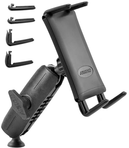 ARKON Mounts Heavy-Duty Slim-Grip Ultra Phone Tripod Mount | Universal Phone and Midsize Tablet Fit | Tripod Adapter | 3.75 Adjustable Shaft | Compatible with iPad, Samsung, Google, and More