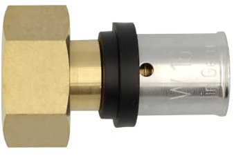 Pipetec Pressfitting Verschraubung Übergang 16x2 mm 1/2 Zoll Innengewinde TH Kontur Verbundrohr, DVGW, TH-Profil