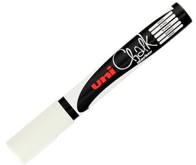 Uniball PWE5M BL Kreide-Marker spitz für schwarze Tafeln 6er Pack weiß