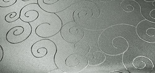 Unbekannt Tischdecke oval 160x220 cm Struktur damast Circle bügelfrei fleckenabweisend #1316 (Silber)