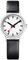 Mondaine Offizielle Schweizer Bahnhofsuhr Classic Damen-/ Herren-Uhr, Analoge Quartzuhr mit Schwarzem Lederarmband