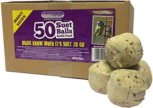 Suet To Go Insect Balls Refill Box Wild Bird Treat, 50 x 90 g