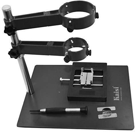 blomiky zeigt Hot Air hand-piece Pistole Halter mit zwei Halterungen für SMD Rework Lötstation