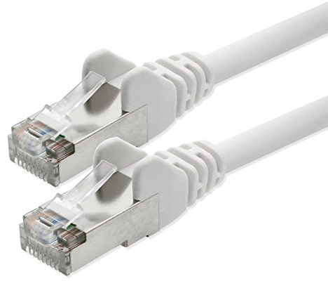 1aTTack – Cable de red FTP Cat 5e con 2 conectores RJ45 Blanco 10 m