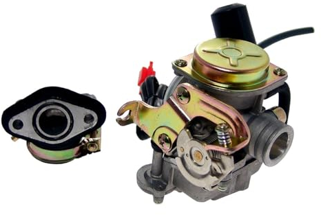 2EXTREME Standard Vergaser + Ansaugstutzen kompatibel mit BAOTIAN BT49QT-9, ZNEN ZN50QT-E, REX RS450, PEUGEOT V-Click, FLEX-TECH FUN 50 YY50QT-6A, JINAN QINGQI QM50QT-6(A), BEELINE VELOCE GT 50