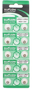 AG0 / LR521 1.55V Alkaline Cell Button Batteries (10-Piece Pack)