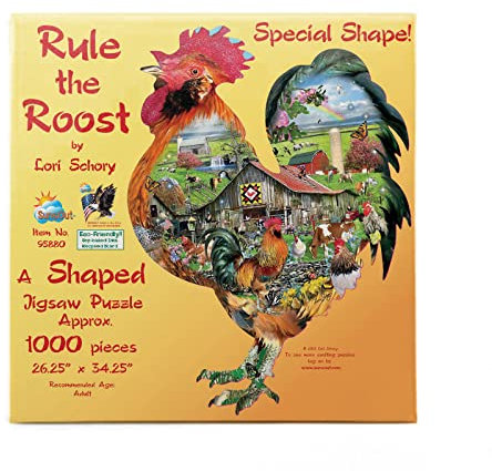 SunsOut Rule the Roost Special Shape Shaped 1000 Piece Adult Jigsaw Puzzle # 95880